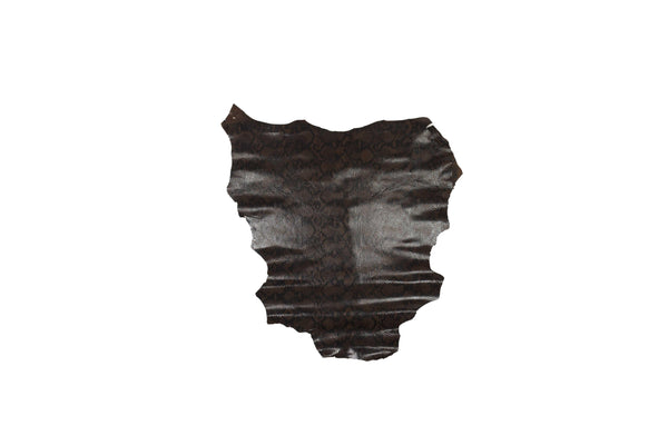 PIEL DE GRABADO SERPIENTE MARRON OSCURO