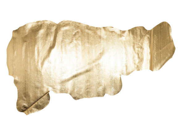 GOLD SNAKE ENGRAVED COW LEATHER