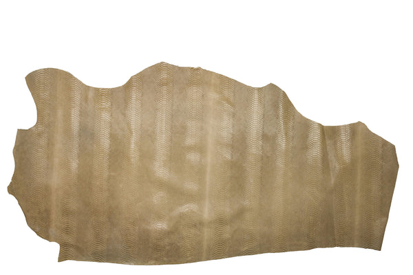 PIEL DE GRABADO SERPIENTE MARRON CLARO ENVEJECIDO