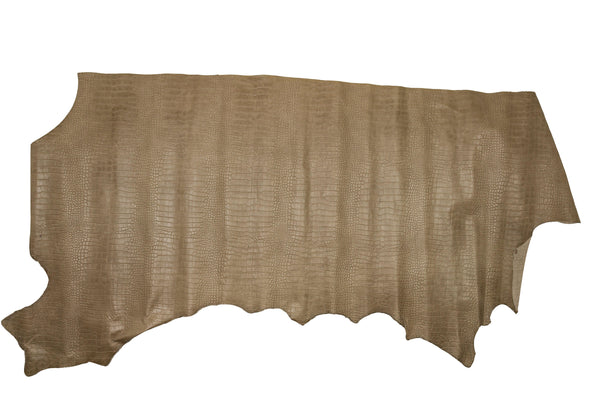 AGED LIGHT BROWN CROCODILE ENGRAVING LEATHER