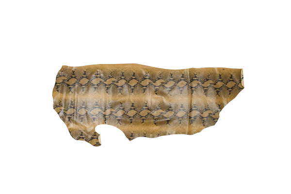 PIEL DE GRABADO SERPIENTE PITON MARRON