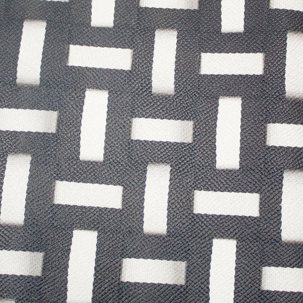 BLACK BRAIDED ENGRAVED COW LEATHER - WHITE