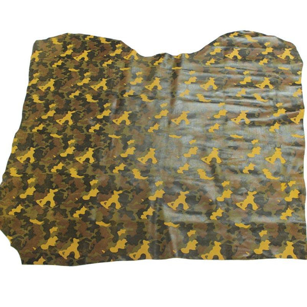 COW SUEDE LEATHER FANTASY CAMOUFLAGE MUSTARD