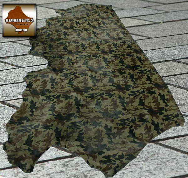 GREEN CAMOUFLAGE FUR LEATHER REF. P-124-2526