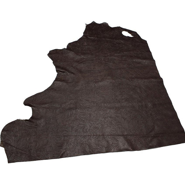 EMBOSSED VACUNO LEATHER CASTELLANO CHOCOLATE OLDED