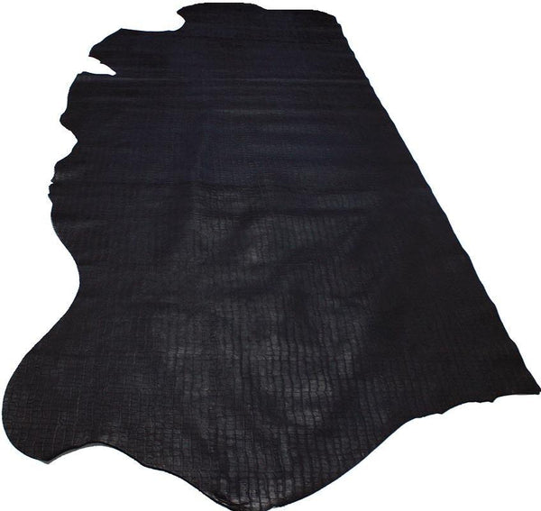 OLDED BLUE COCO EMBOSSED LEATHER