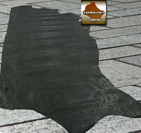 COCO GRAY EMBOSSED COW LEATHER CASTELLANO BACKGROUND REF. CO-381-1819