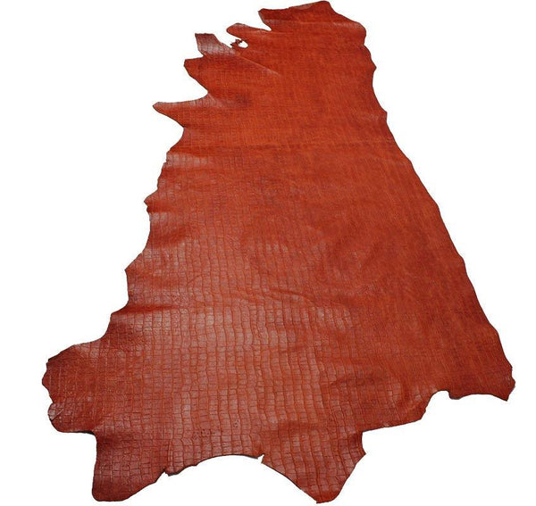 COW LEATHER EMBOSSED ORANGE OLDED COCO