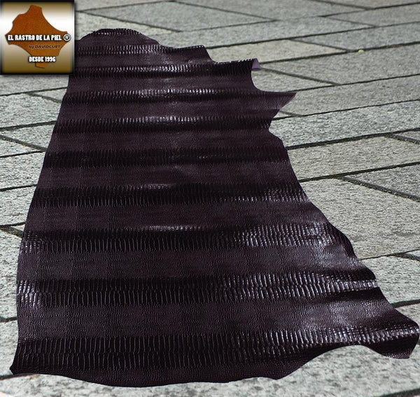 COW LEATHER EMBOSSED CROCODILE PLUM REF. CO-507-1920