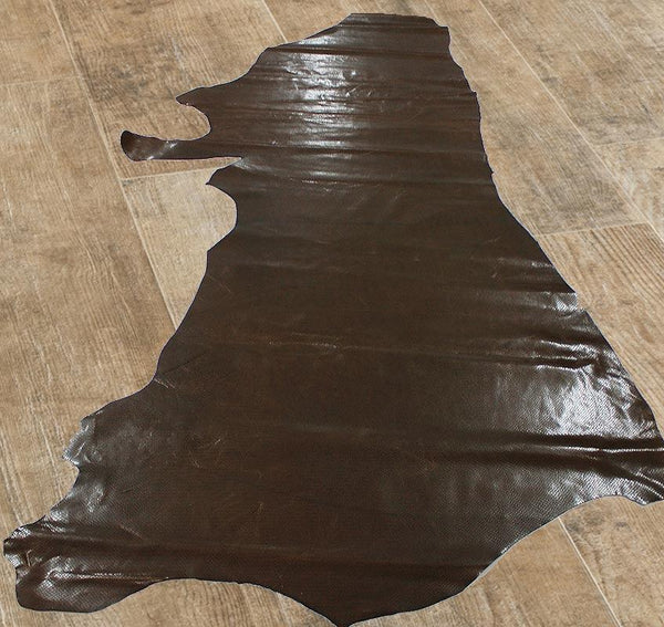 PIEL DE VACUNO GRABADO SERPIENTE MARRON ENVEJECIDO
