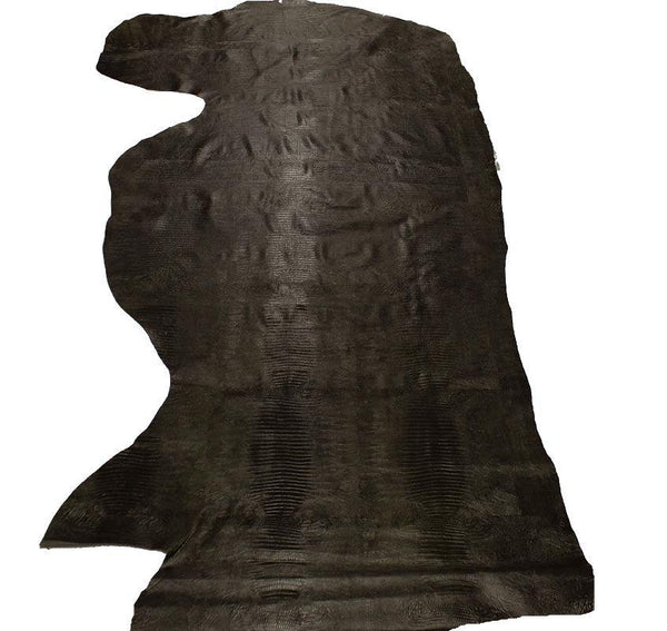 PIEL DE VACUNO GRABADO TEJUS VERDE BOTELLA