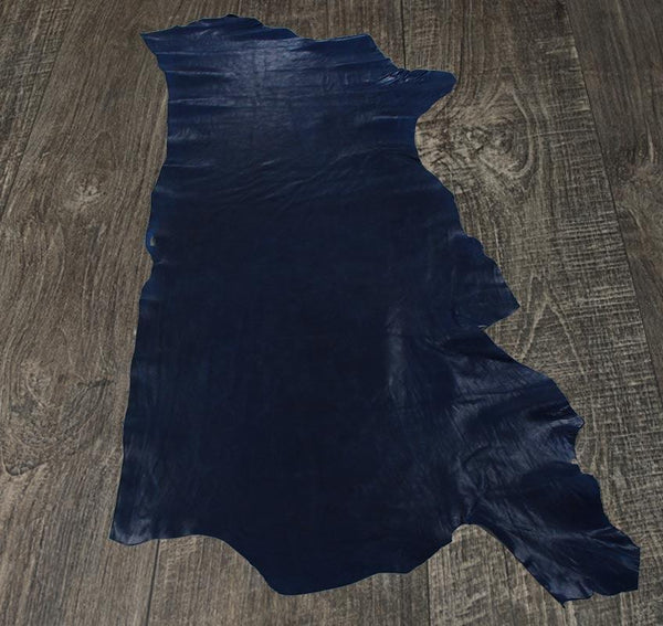 PIEL DE FALDA DE VAQUETILLA RUSTICA AZUL ENVEJECIDO