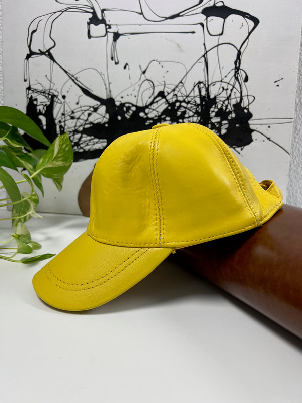 Yellow Leather Hat