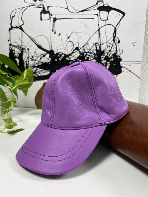 Purple Leather Hat