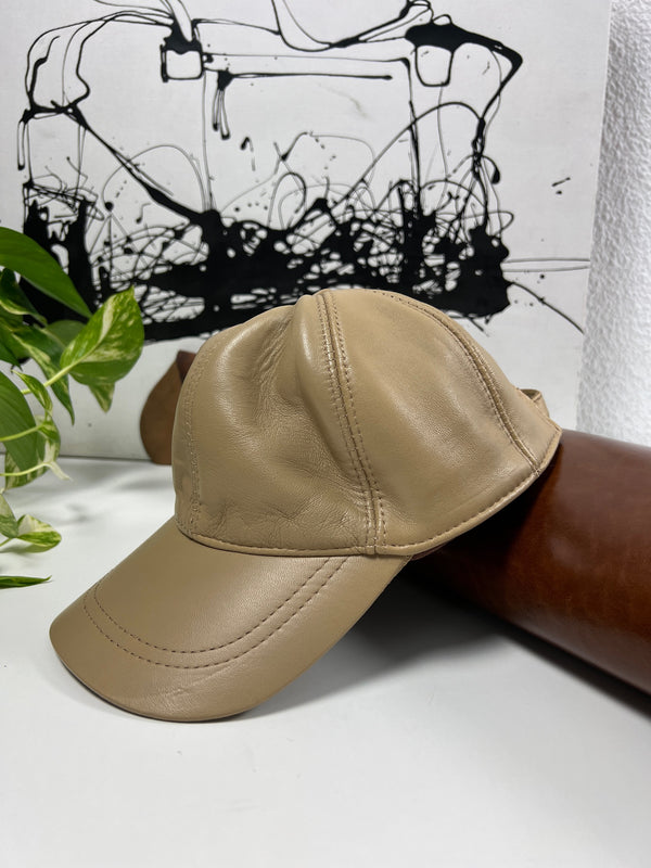 Light Brown Leather Hat