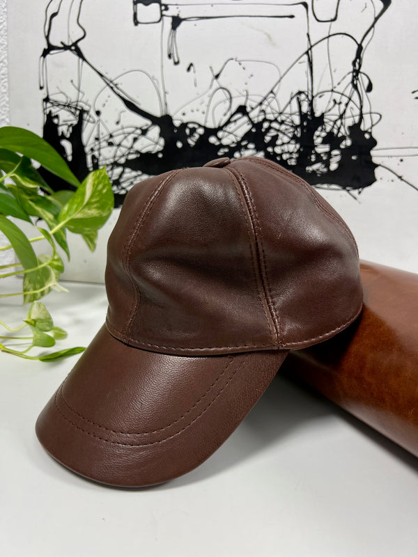 Brown Leather Hat