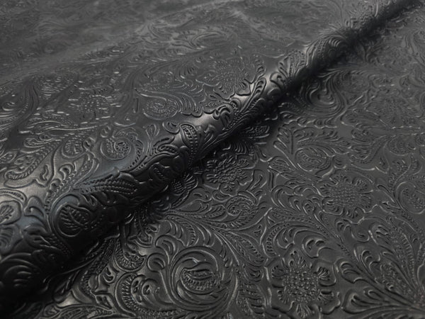 PIECE OF BLACK COW LEATHER 