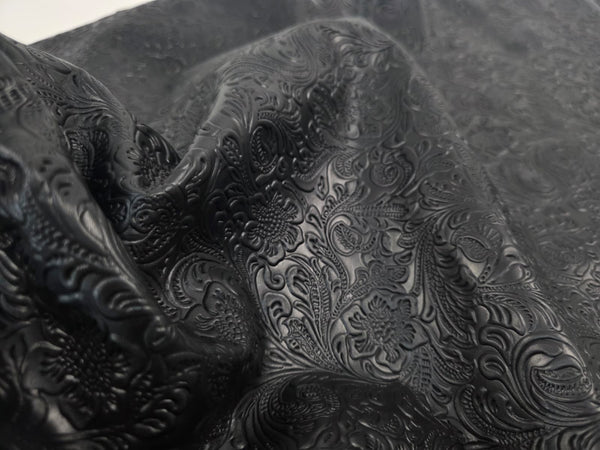 PIECE OF BLACK COW LEATHER 