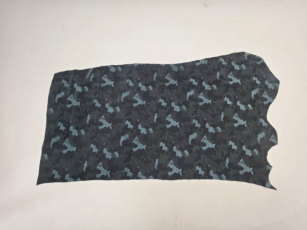 TROZO DE PIEL DE FANTASÍA MILITAR AZUL