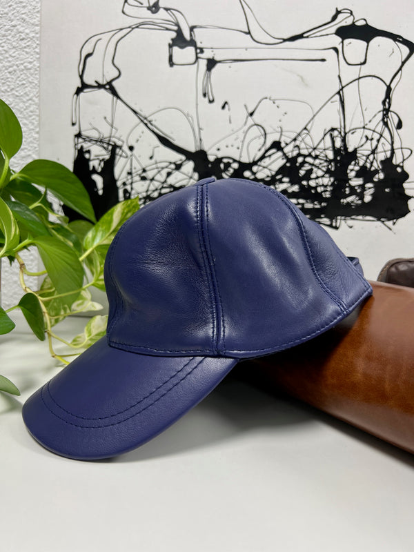 Blue Leather Hat