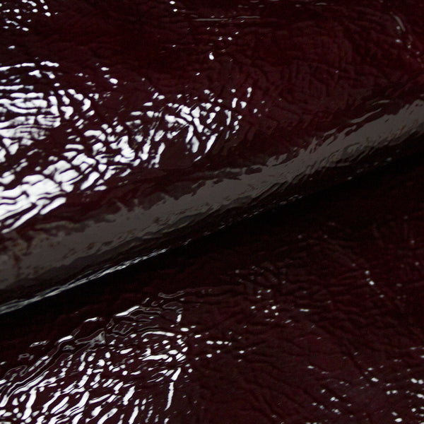 CHUNK OF BURGUNDY WRINKLED PATENT LEATHER OLDED