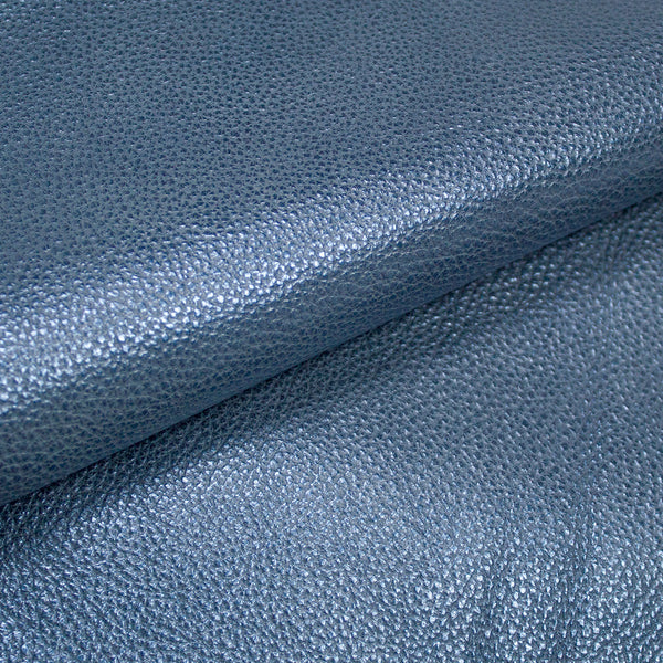 METALLIC BLUE RELIEF ENGRAVED COW LEATHER 