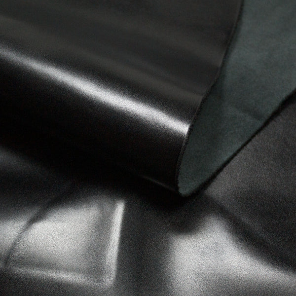 GLOSSY BLACK COW LEATHER 