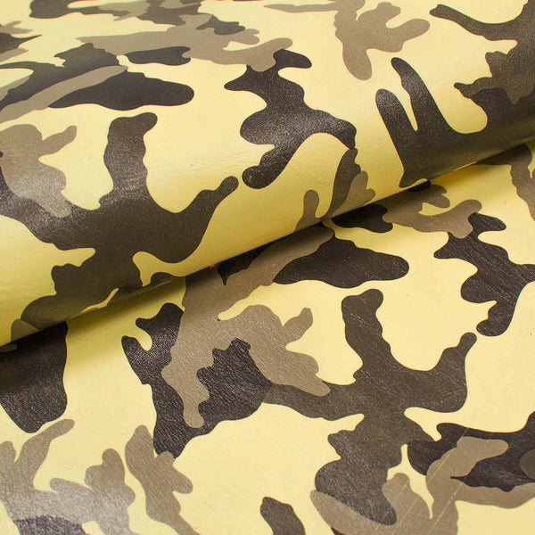 PIECE OF YELLOW CAMOUFLAGE FANTASY LEATHER 