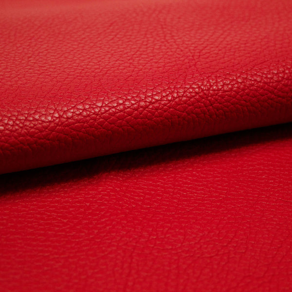 PIECE OF RED PUMPED COW LEATHER 