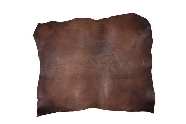 PIECE OF AGED BROWN CALIFORNIA LEATHER 