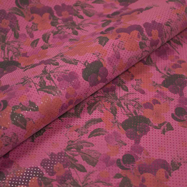 PIECE OF FANTASY LEATHER FLORAL BACKGROUND FUCHSIA