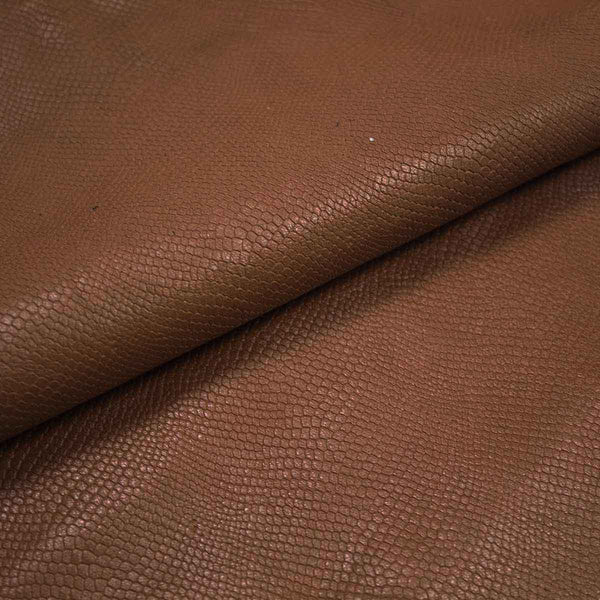 PIECE OF EMBOSSED LEATHER SNAKE MAHOGANY