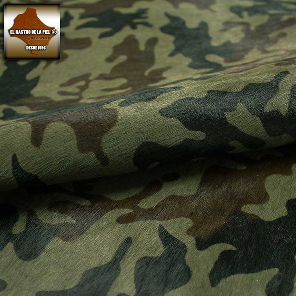 GREEN CAMOUFLAGE FUR LEATHER REF. P-124-2526