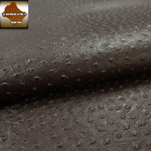 EMBOSSED OSTRICH BROWN COW LEATHER REF. CO-547-1617