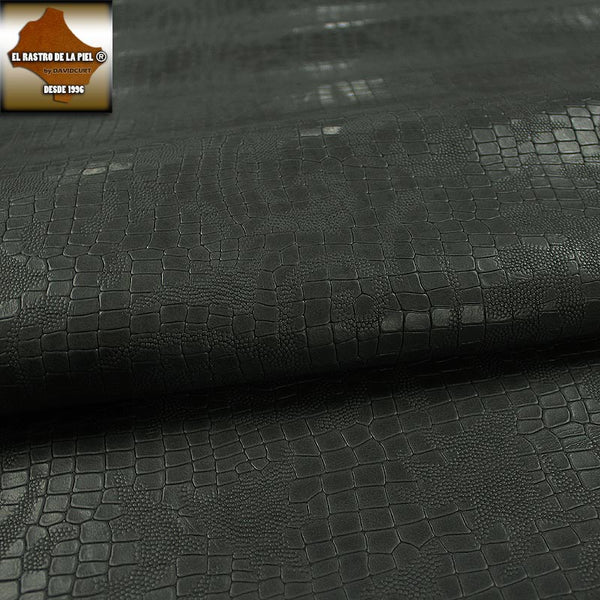 COCO GRAY EMBOSSED COW LEATHER CASTELLANO BACKGROUND REF. CO-381-1819